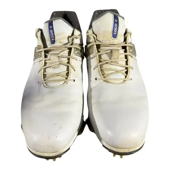FootJoy Tour X Golf Shoes Men’s 11M White Navy Cleated 55404 - Picture 3 of 7